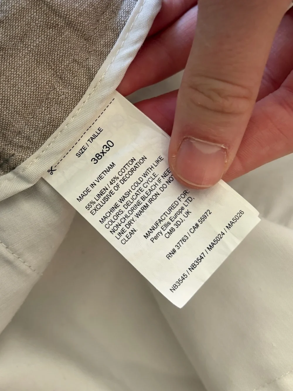 Perry Ellis Linen Blend Drawstring Pants 38x30 Vacation Classic Breathable